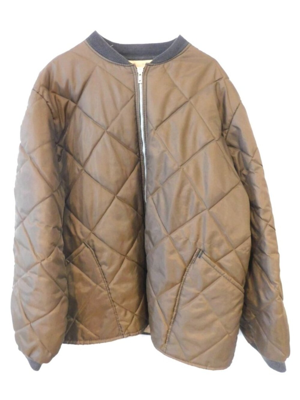 Vintage Zerowear Quilted Jacket USA Made Brown Full Zip Workwear Chore Coat 49"